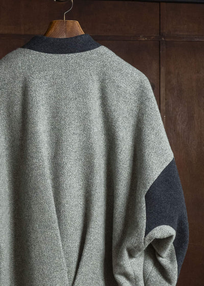 amachi. AY19B-2109 Covered Short Coat Gray Green