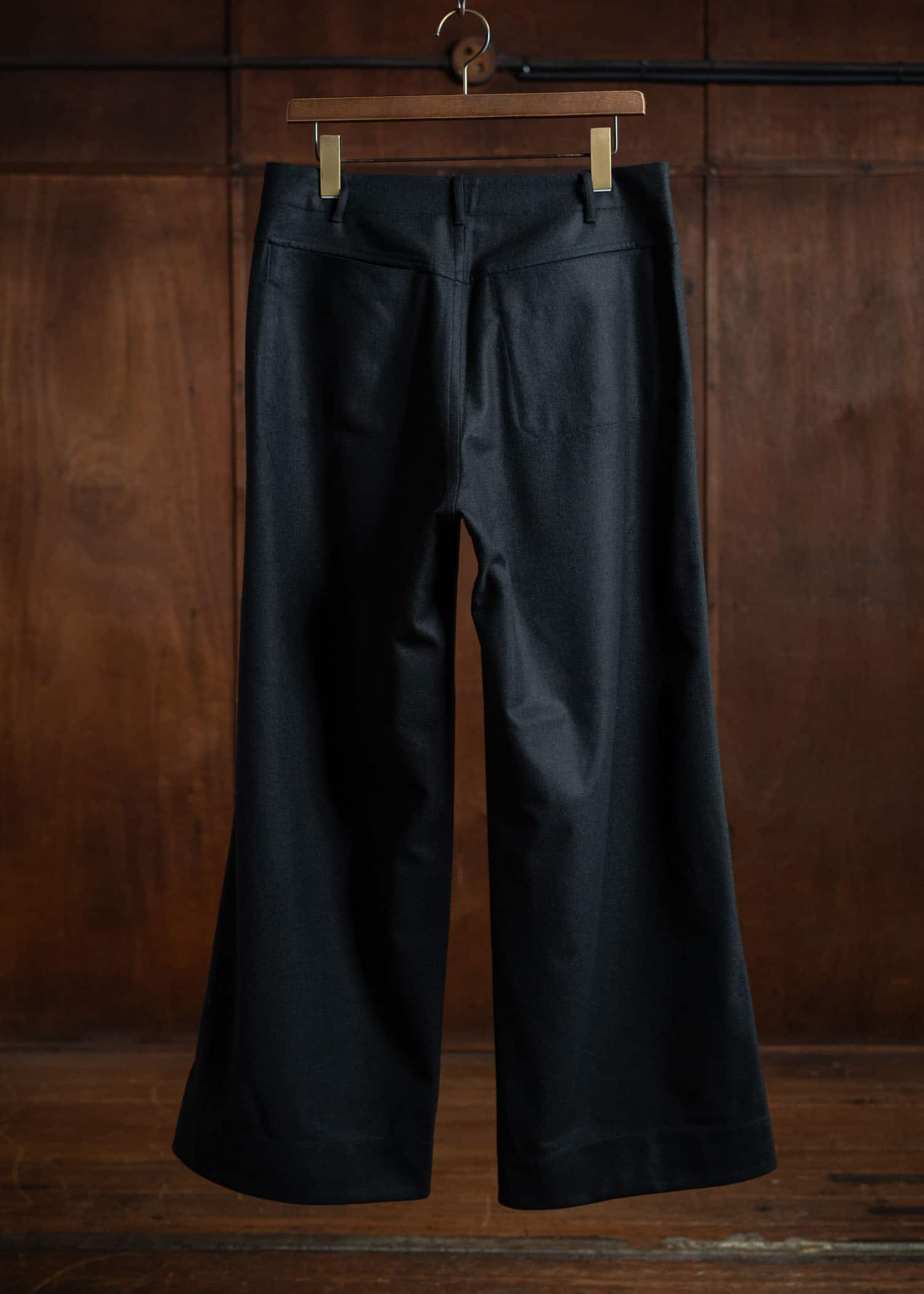 unkruid Wide Leg Trousers Black Fine Loden