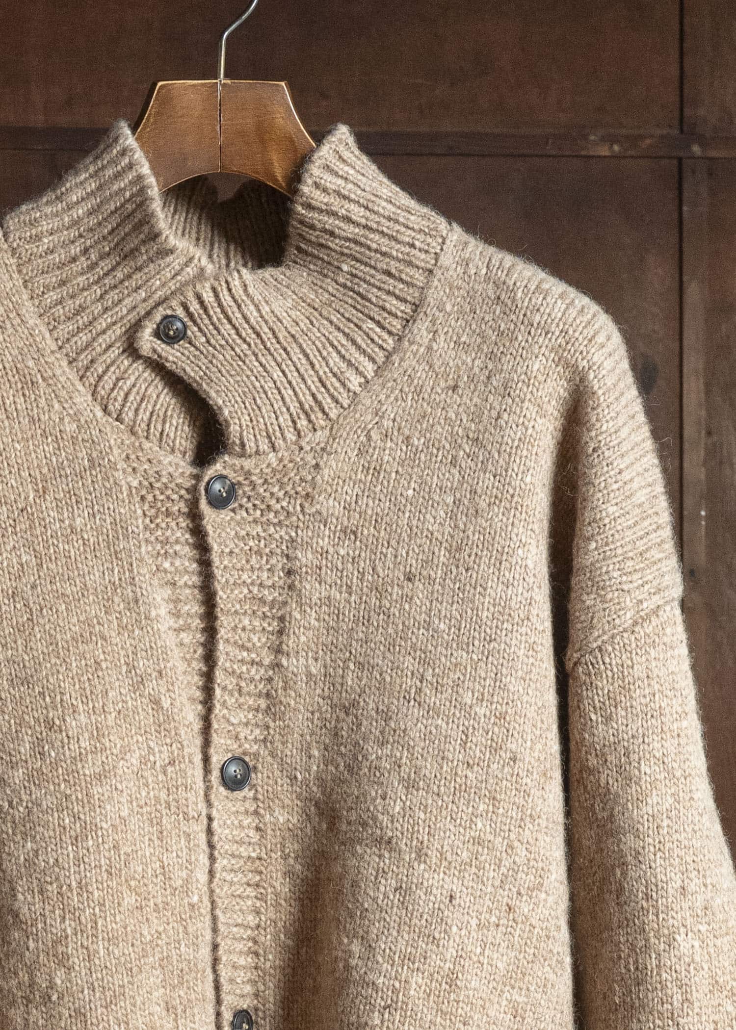 MARK.S MS0083 HAND KNIT CARDIGAN BEIGE