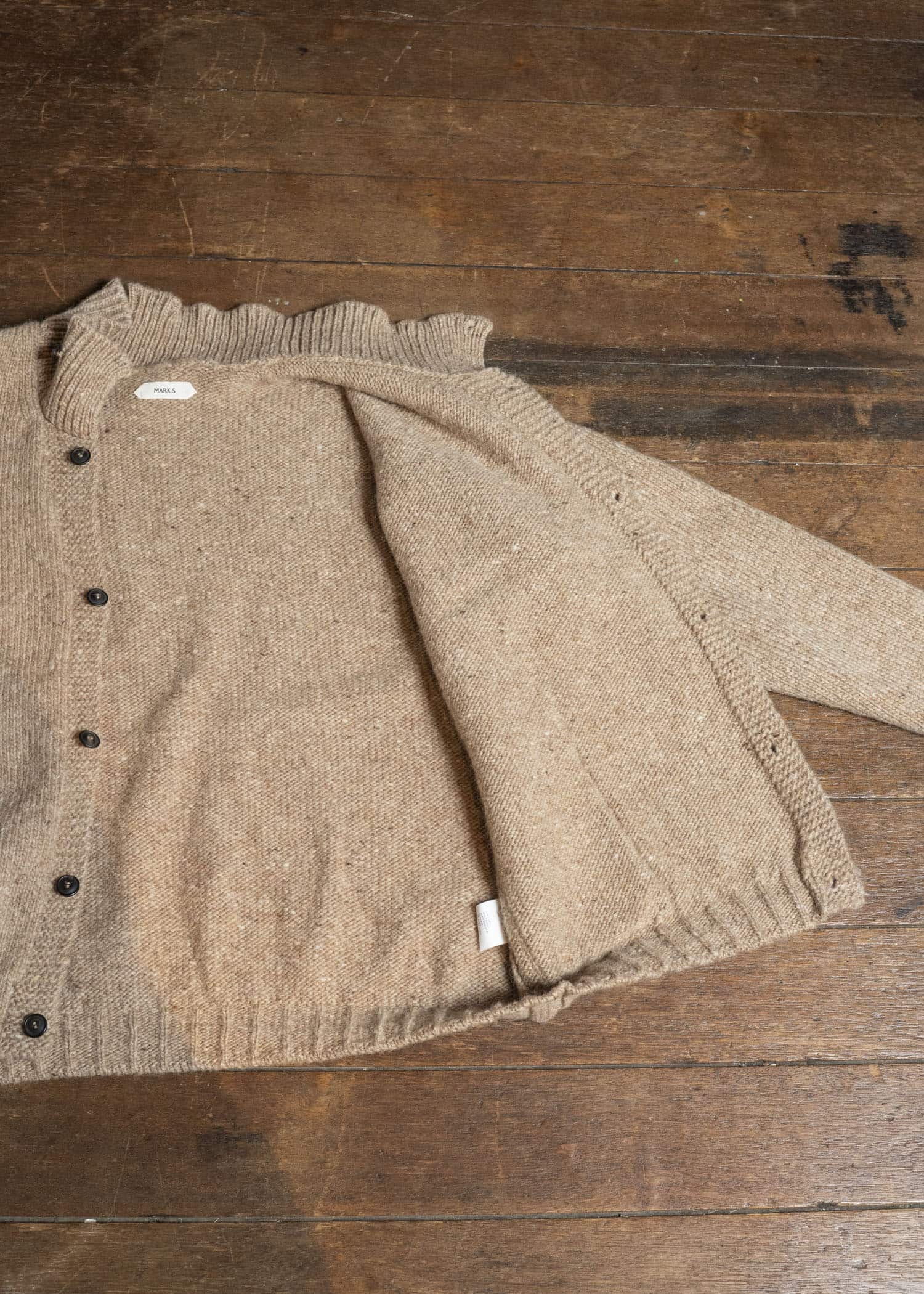MARK.S MS0083 HAND KNIT CARDIGAN BEIGE