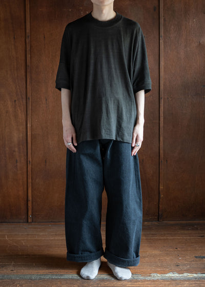 JAN-JAN VAN ESSCHE TROUSERS#78 OVERSIZED 6 POCKET DENIM TROUSERS COTTON DENIM STONE WASHED DENIM BLACK