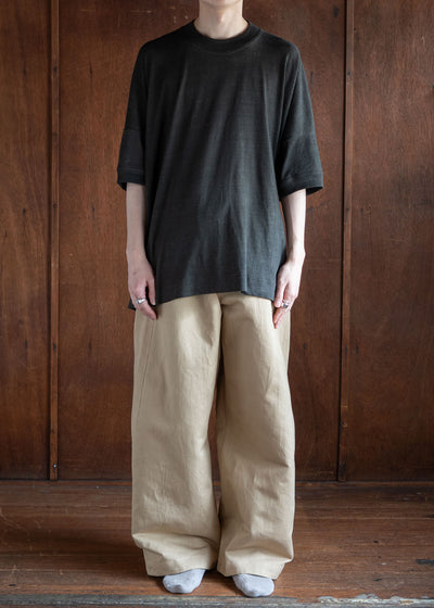 JAN-JAN VAN ESSCHE TROUSERS#78OVERSIZED 6 POCKET DENIM TROUSERS COTTON WASHI TWILL GALLNUT
