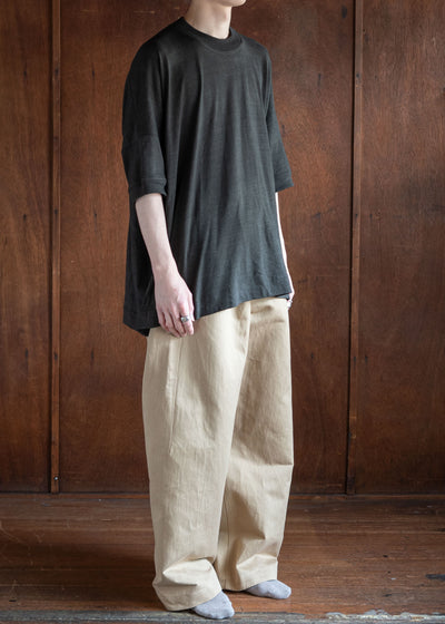 JAN-JAN VAN ESSCHE TROUSERS#78OVERSIZED 6 POCKET DENIM TROUSERS COTTON WASHI TWILL GALLNUT