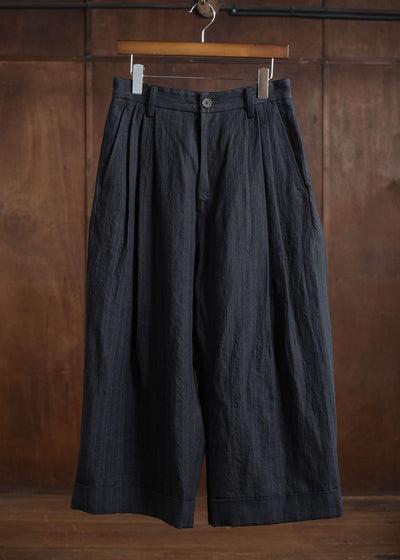 ZIGGY CHEN 0M2520502 CROPPED TROUSERS 04-BLACK X DARK BLUE