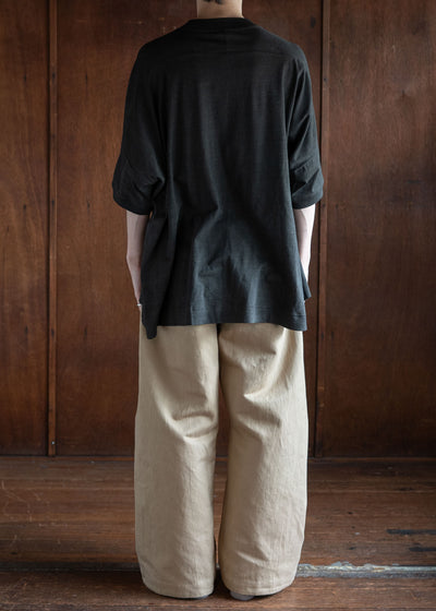JAN-JAN VAN ESSCHE TROUSERS#78OVERSIZED 6 POCKET DENIM TROUSERS COTTON WASHI TWILL GALLNUT