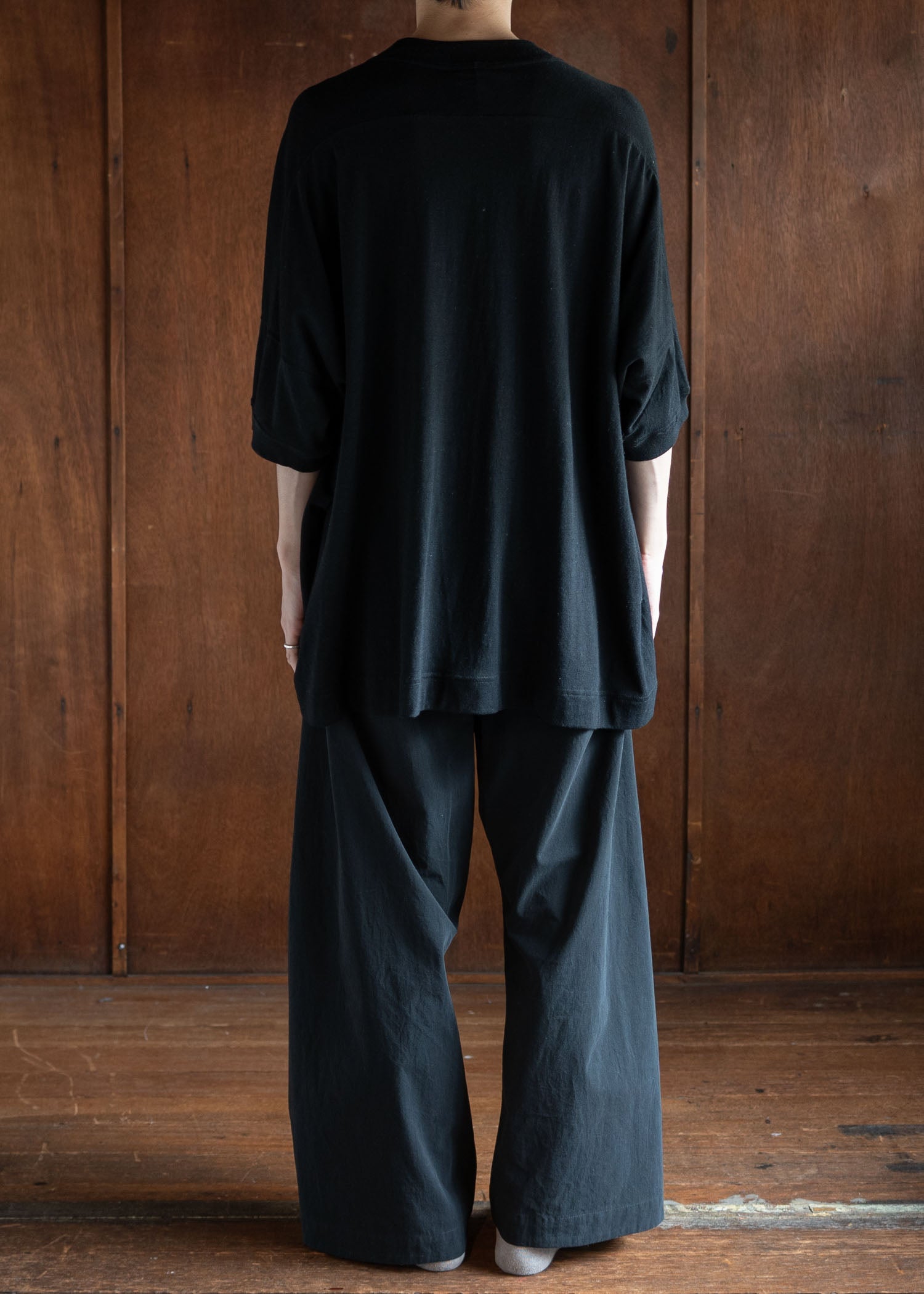 JAN-JAN VAN ESSCHE TROUSERS#78OVERSIZED 6 POCKET DENIM TROUSERS COARSE DENSE TWILL BLACK