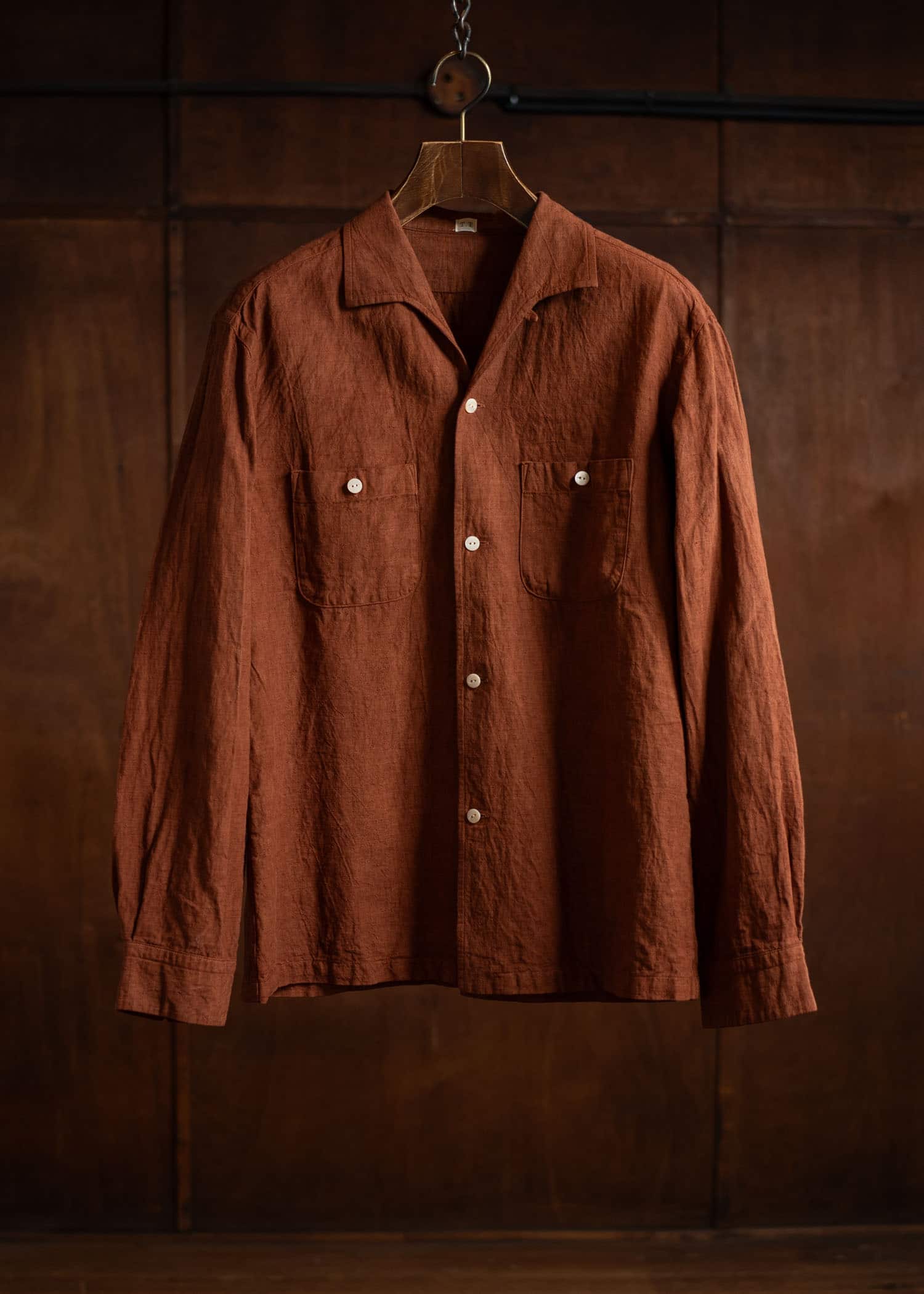 Taiga Takahashi SIR GUY SHIRT Lot.102 Techi Tree Dyed Brown