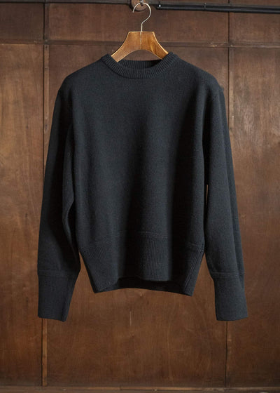Taiga Takahashi Lot.507-Black Athletic Crewneck Sweater Black