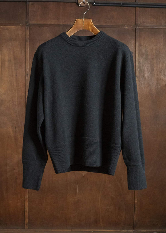Taiga Takahashi Lot.507-Black Athletic Crewneck Sweater Black