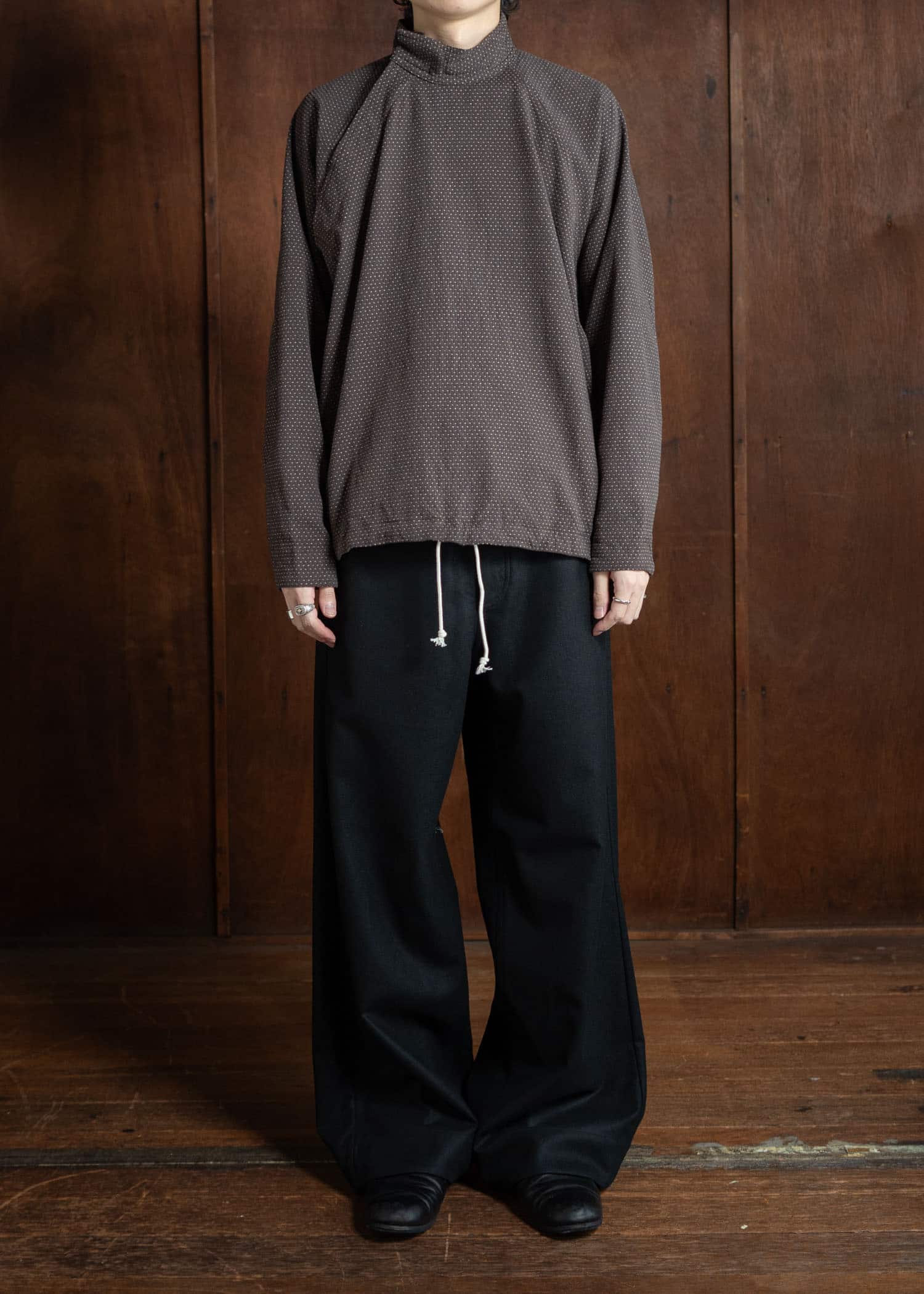 unkruid Wide Leg Trousers Black Fine Loden