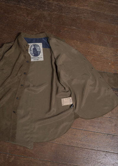ZIGGY CHEN 0M2520711 MANDARIN COLLAR SHIRT 54-OLIVE