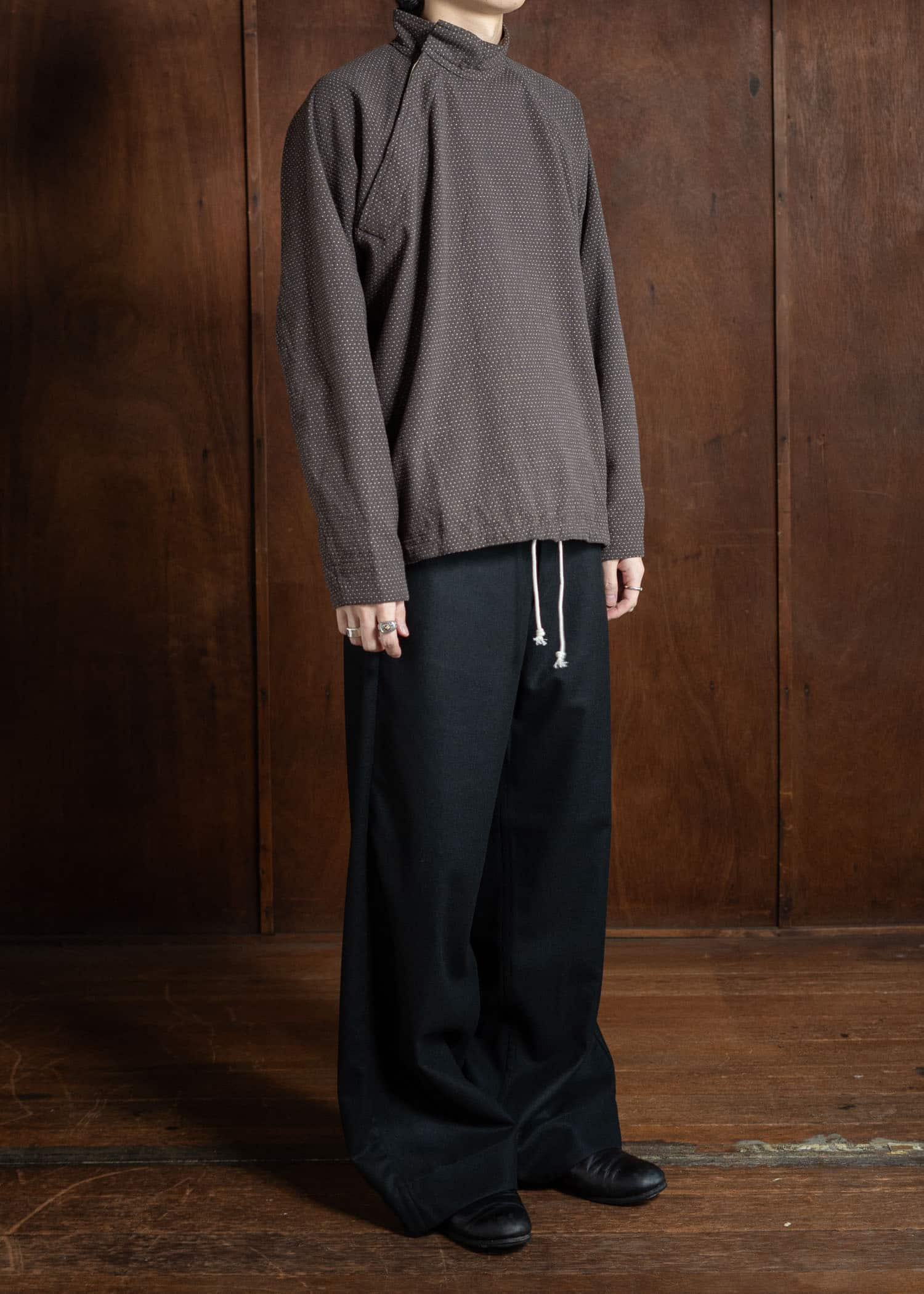 unkruid Wide Leg Trousers Black Fine Loden