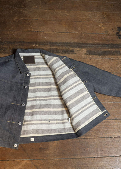 Taiga Takahashi Lot.703-Raw Indigo Denim Jacket Blanket Lining C.1920’S Raw Indigo