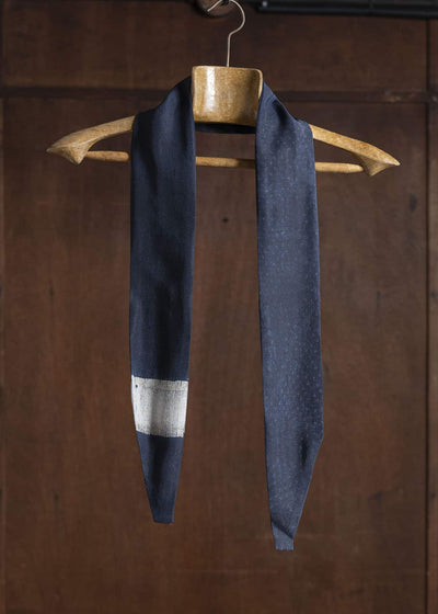 ZIGGY CHEN 0M2525001 SHORT SILK SCARF  24-DARK BLUE
