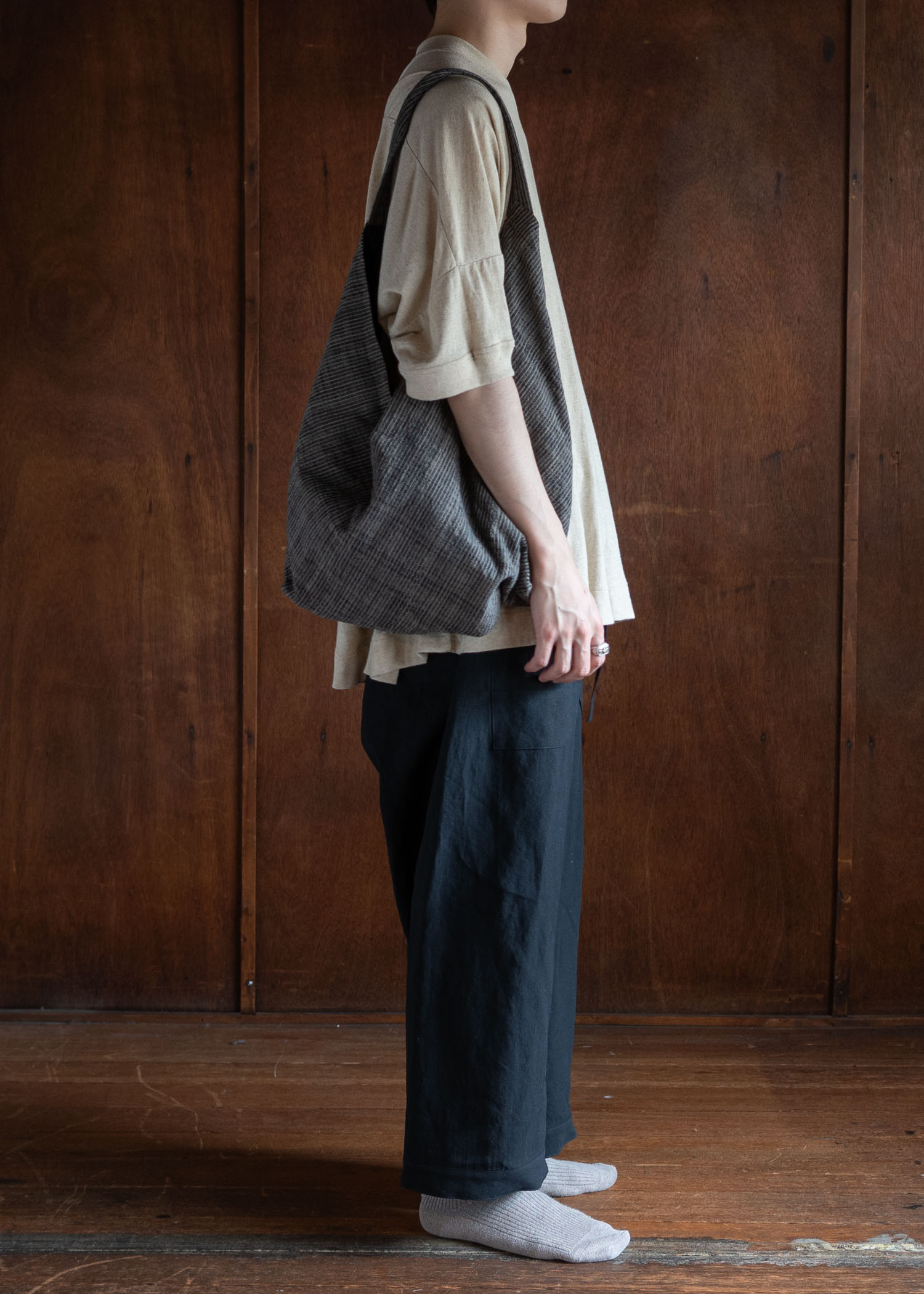 JAN-JAN VAN ESSCHE BAG#35""TSUNO BUKURO STYLE COTTON CLOTH VINTAGE STRIPED