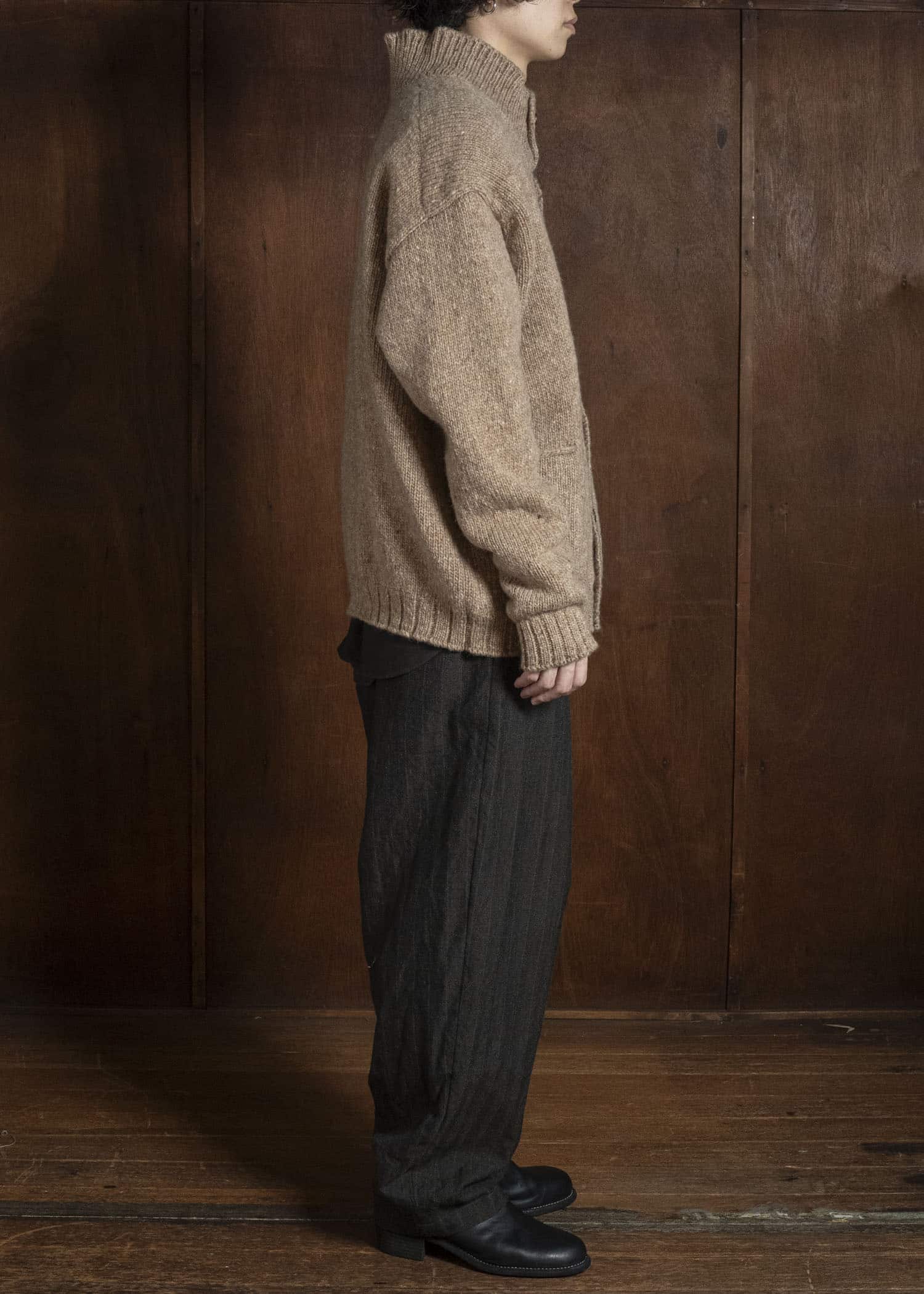 MARK.S MS0083 HAND KNIT CARDIGAN BEIGE