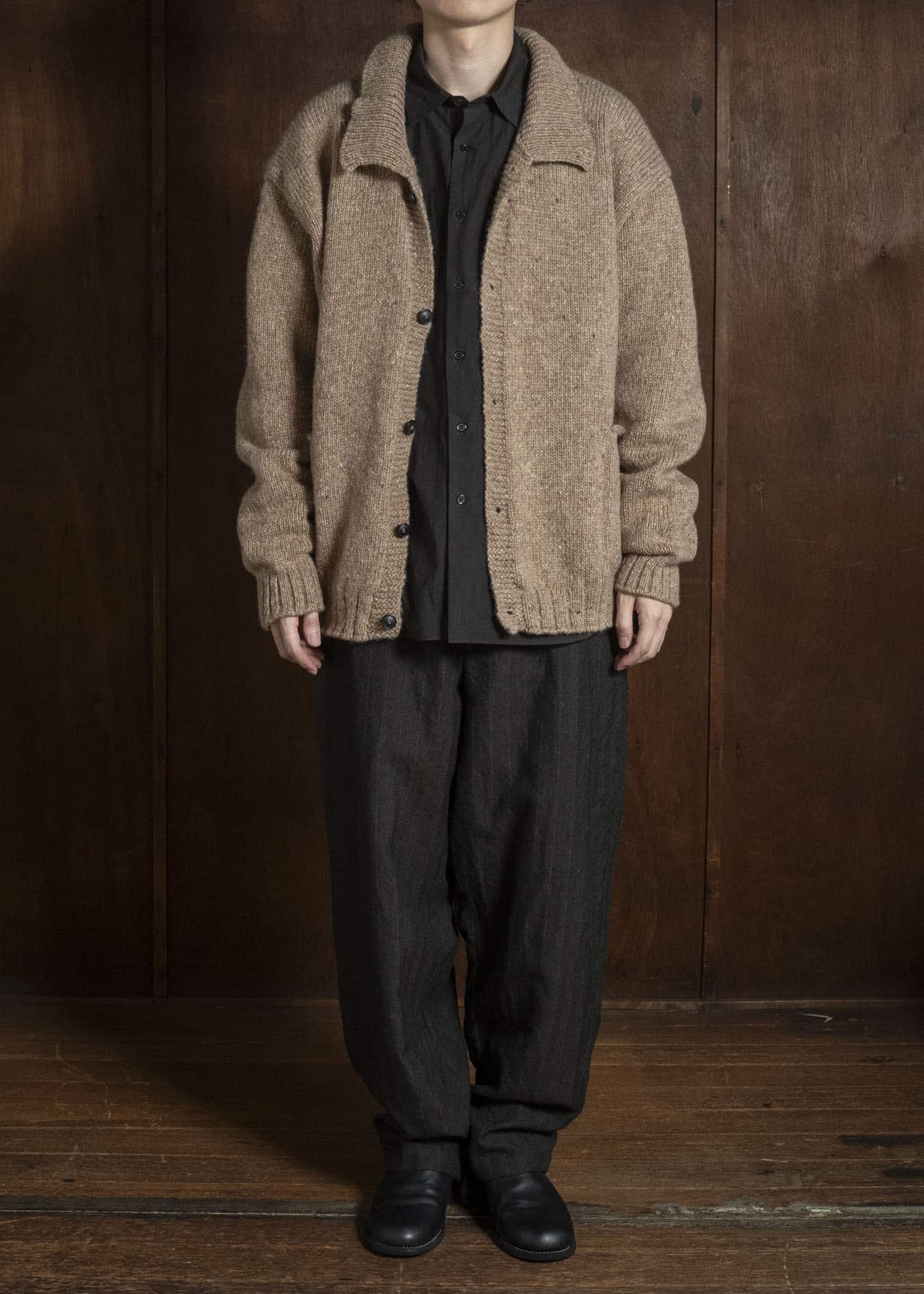 MARK.S MS0083 HAND KNIT CARDIGAN BEIGE