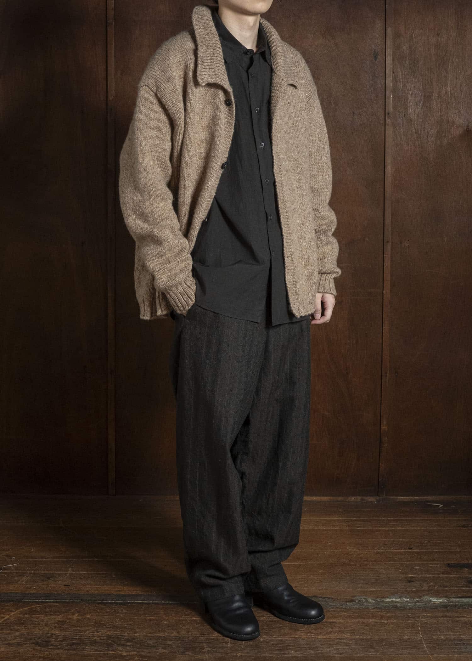 MARK.S MS0083 HAND KNIT CARDIGAN BEIGE
