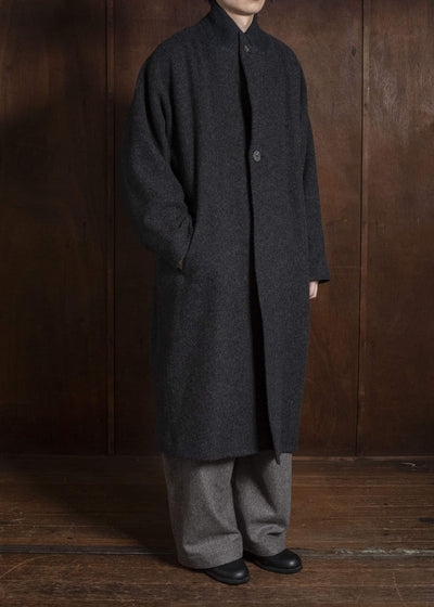 amachi. AY19C-2096 Covered Coat -019 Chacoal Black