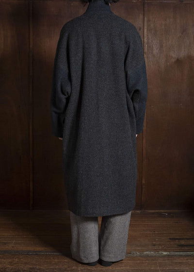 amachi. AY19C-2096 Covered Coat -019 Chacoal Black