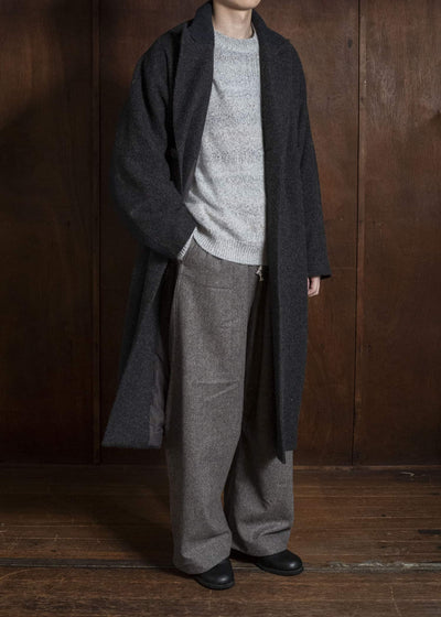 amachi. AY19C-2096 Covered Coat -019 Chacoal Black