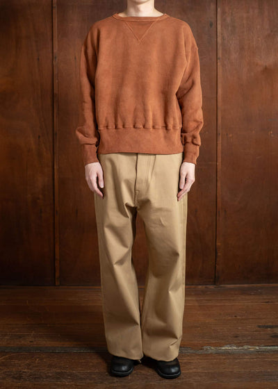 Taiga Takahashi Sweat Shirt Lot.603 Techi Tree Dyed Brown