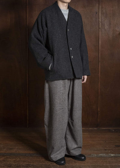 amachi. AY19B-2109 Covered Short Coat Chacoal Black