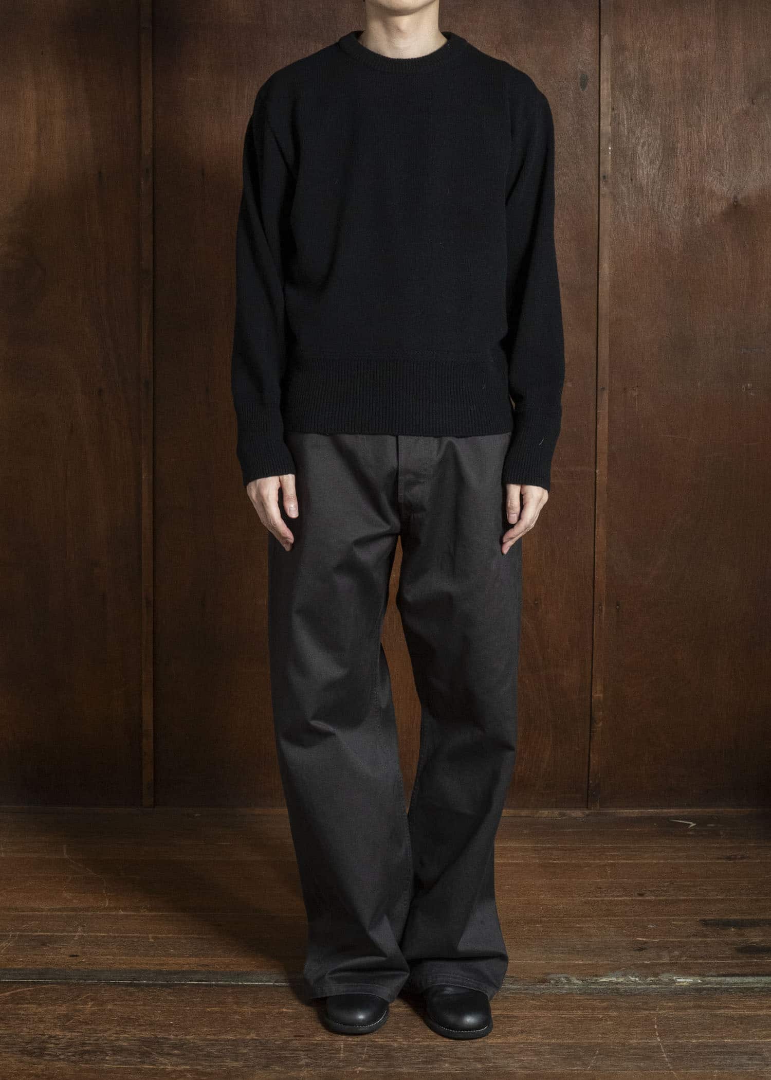 Taiga Takahashi Lot.507-Black Athletic Crewneck Sweater Black