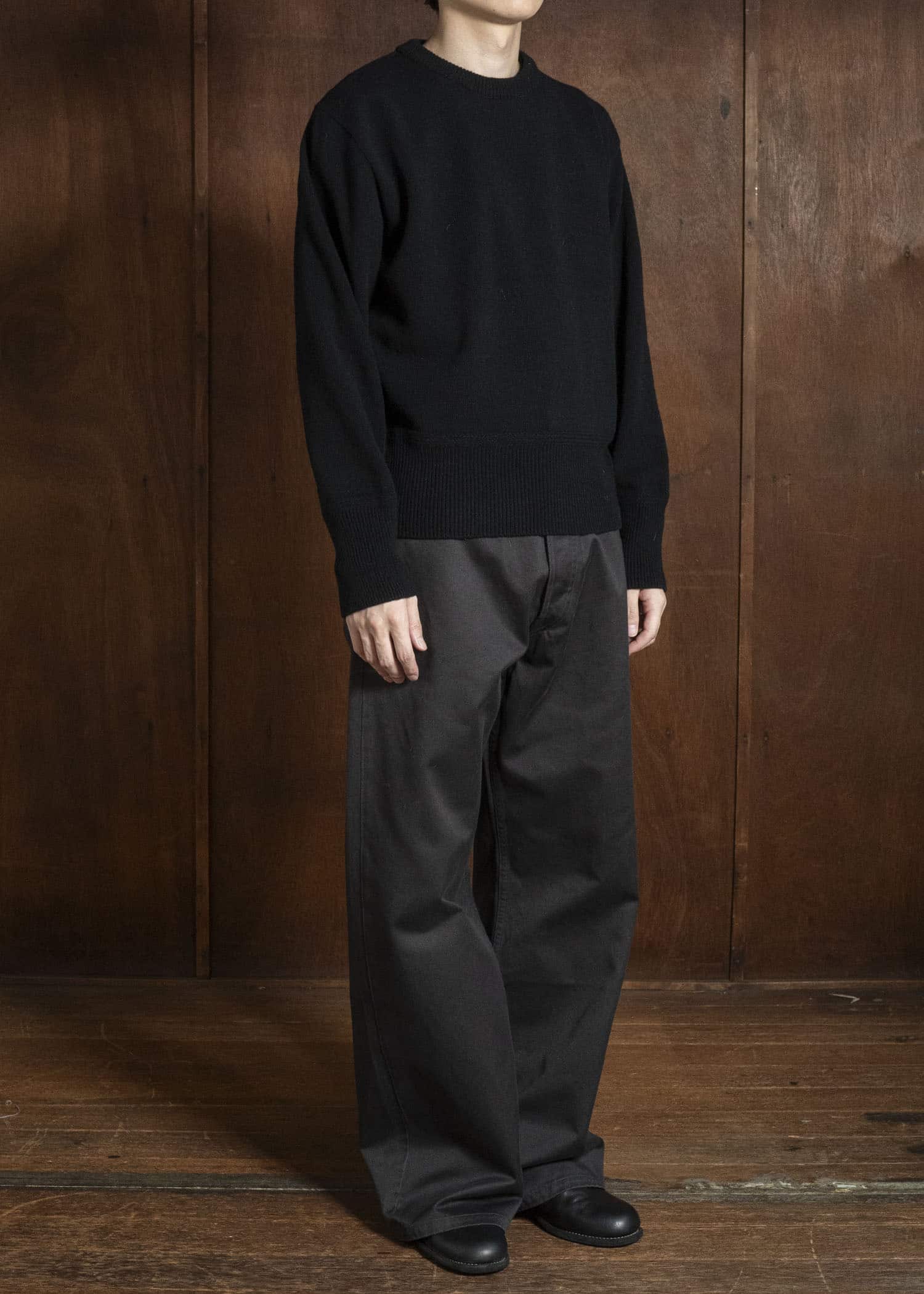 Taiga Takahashi Lot.507-Black Athletic Crewneck Sweater Black