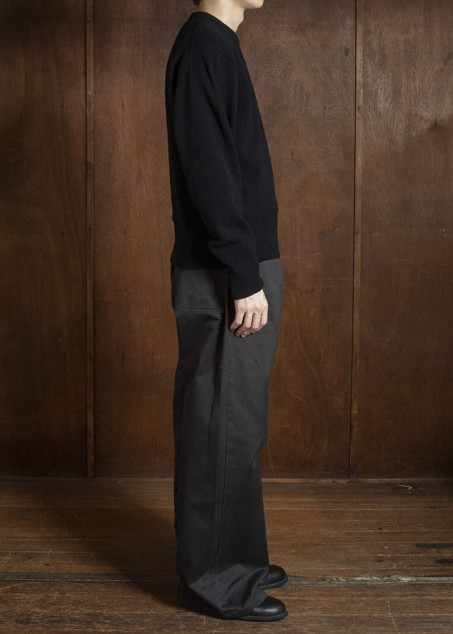 Taiga Takahashi Lot.507-Black Athletic Crewneck Sweater Black