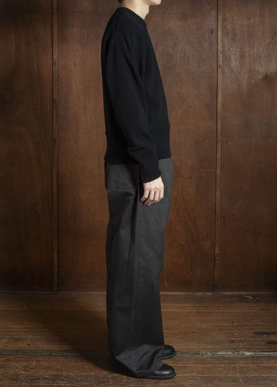 Taiga Takahashi Lot.507-Black Athletic Crewneck Sweater Black