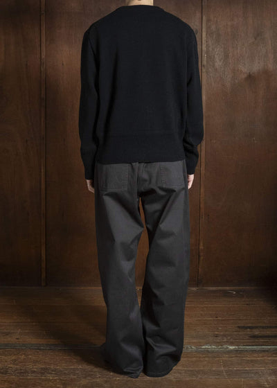 Taiga Takahashi Lot.507-Black Athletic Crewneck Sweater Black