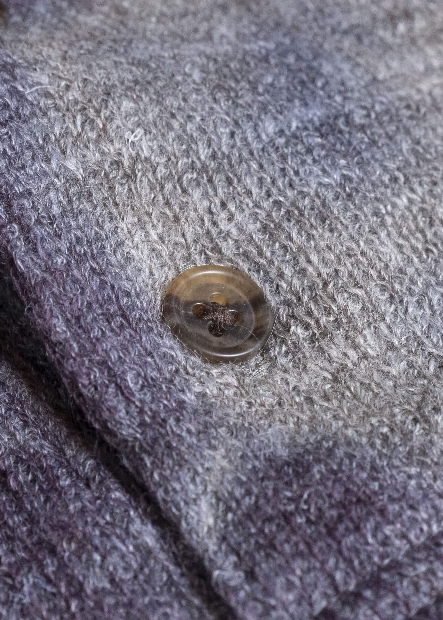 SUZUSAN 2079WLC-010 Dual Layered Wool Linen Cotton Jersey Long Sleeve Henley madara sibori 7012 Purple - Grey