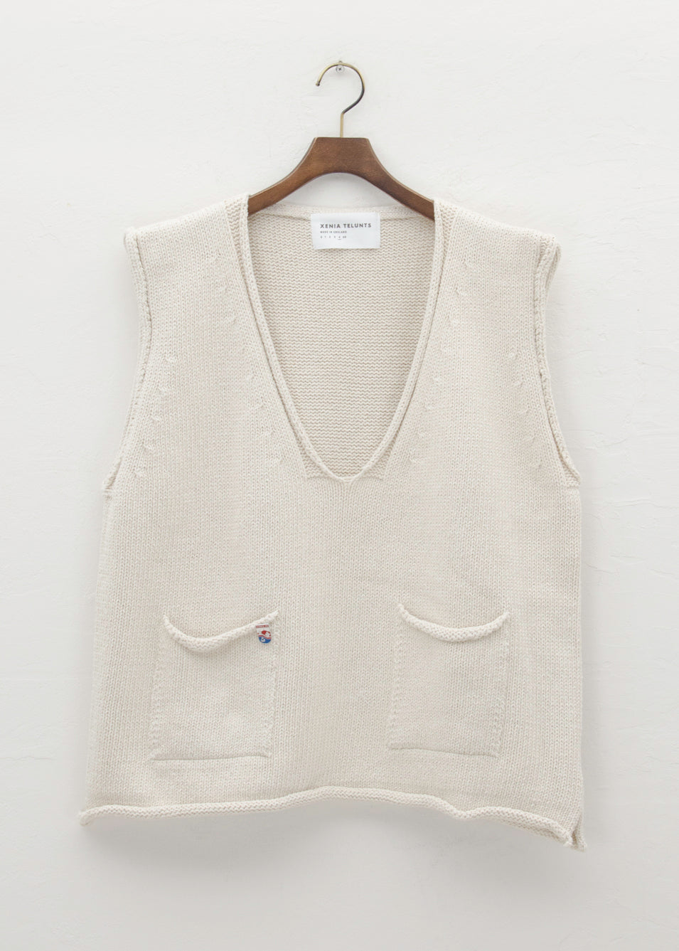 XENIA TELUNTS "Undyed Drop Neck Pocket Vest"