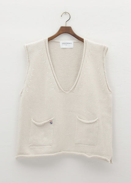 XENIA TELUNTS "Undyed Drop Neck Pocket Vest"