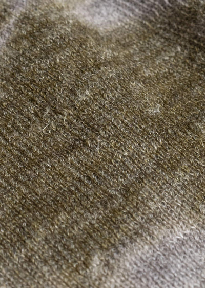 SUZUSAN 2079WLC-010 Dual Layered Wool Linen Cotton Jersey Long Sleeve Henley madara sibori 4812 Olive - Grey