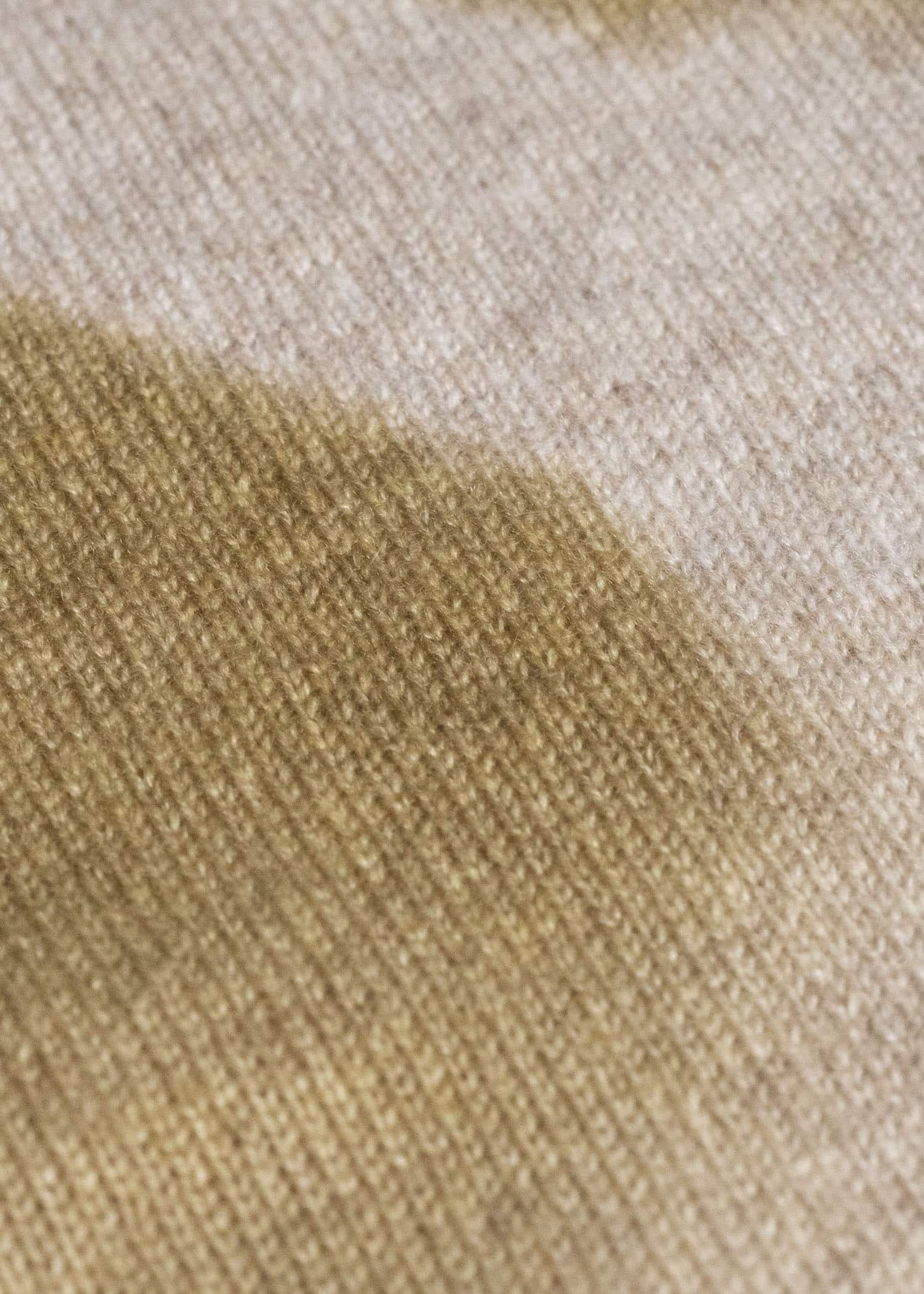 SUZUSAN Otsukei Exclusive Crew neck Cashmare Knit itajime shibori X Dark Olive - Beige
