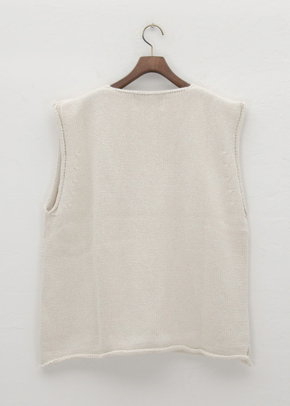 XENIA TELUNTS "Undyed Drop Neck Pocket Vest"