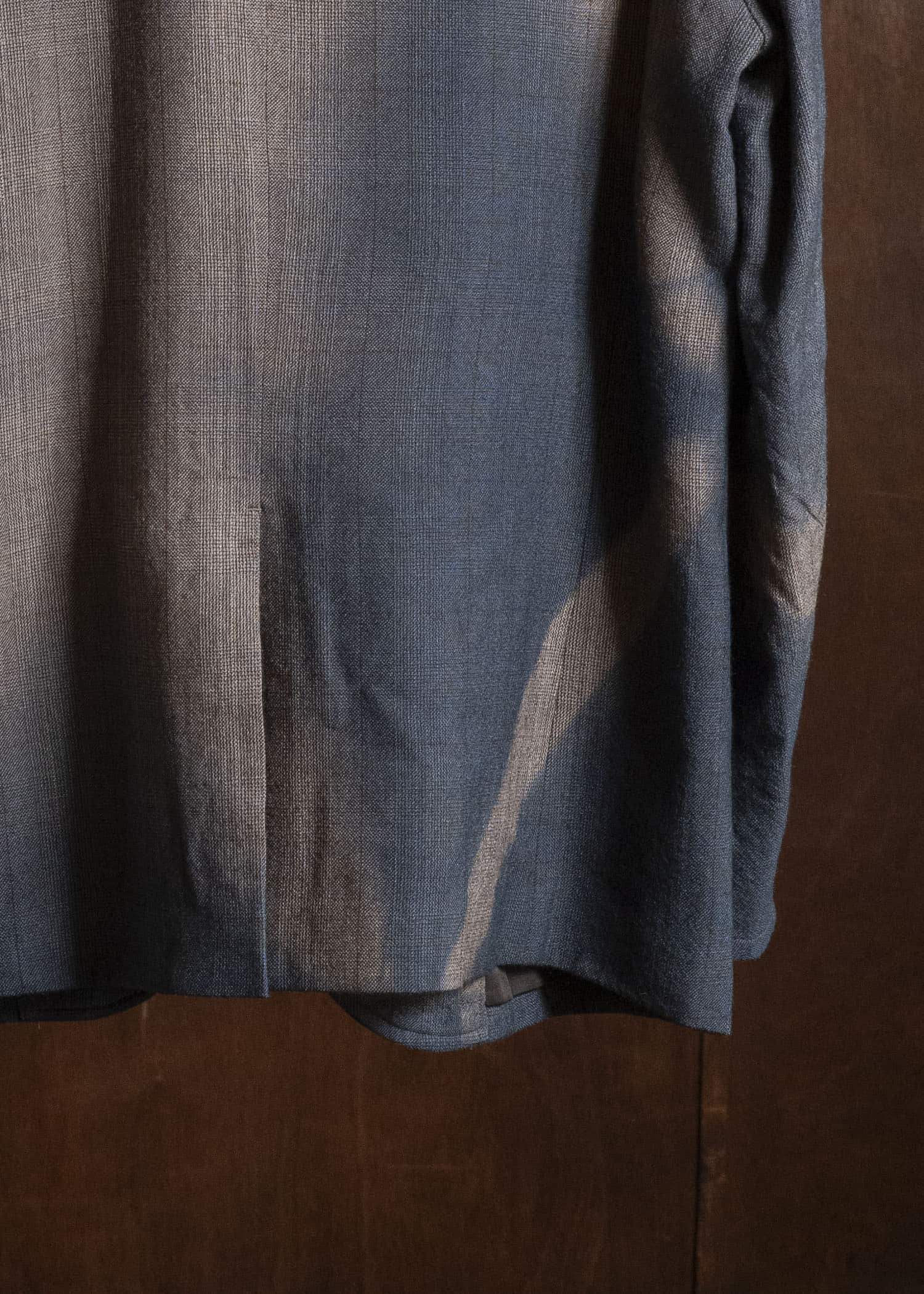 SUZUSAN 8043W-525 Wool Glen Check Classic Jacket itajime shibori X 2260 Dark Blue - Brown