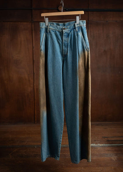 UMA WANG UM3533 New Pants Blue/Brown