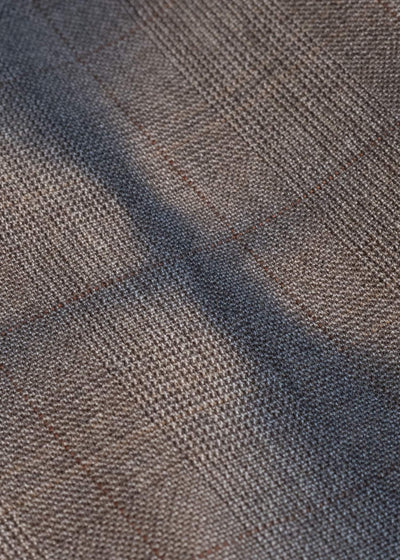 SUZUSAN 8044W-525 Wool Glen Check Wrap Coat itajime shibori X 2260 Dark Blue - Brown