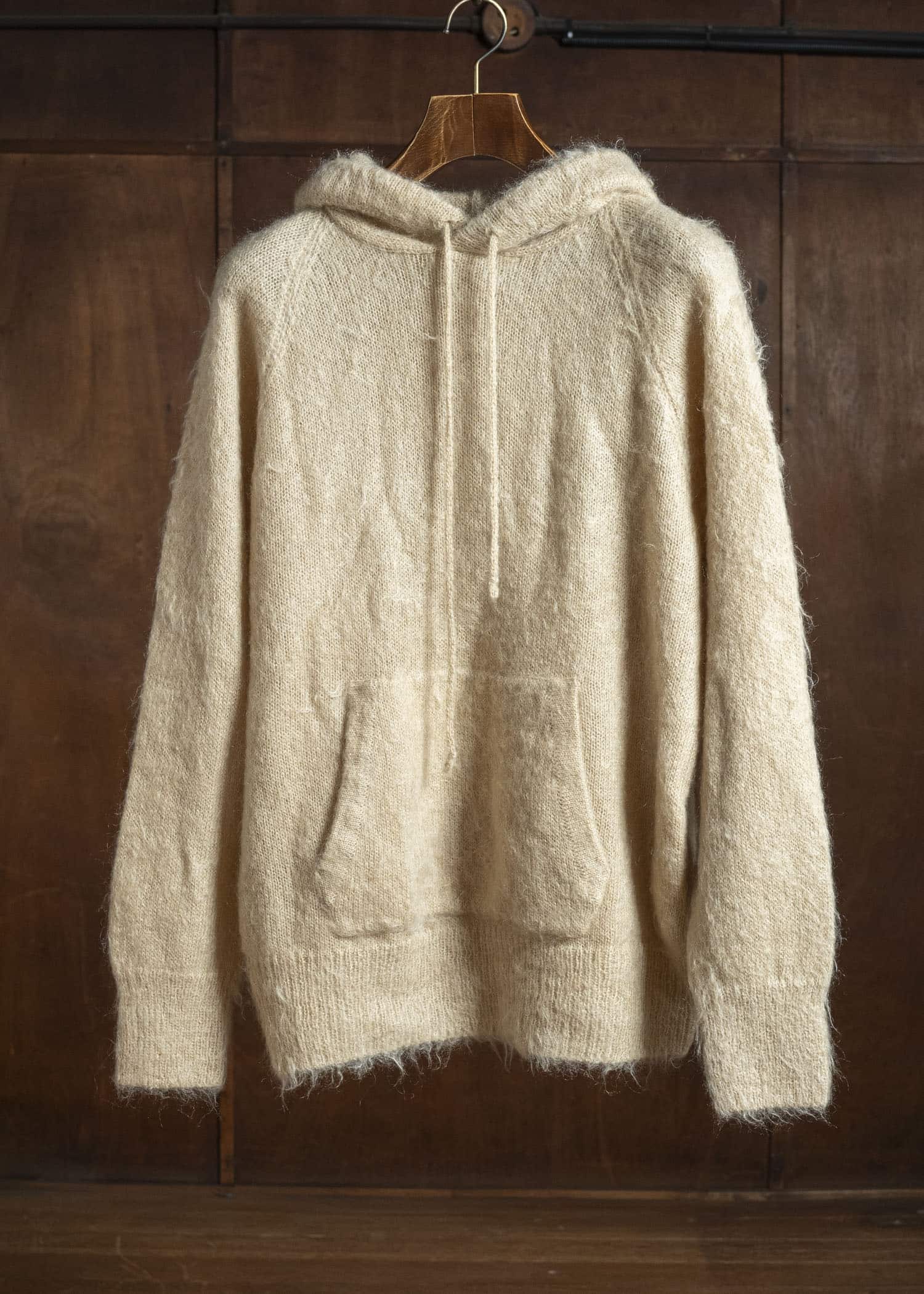 AURALEE BRUSHED SUPER KID MOHAIR KNIT P/O PARKA