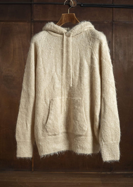 AURALEE BRUSHED SUPER KID MOHAIR KNIT P/O PARKA