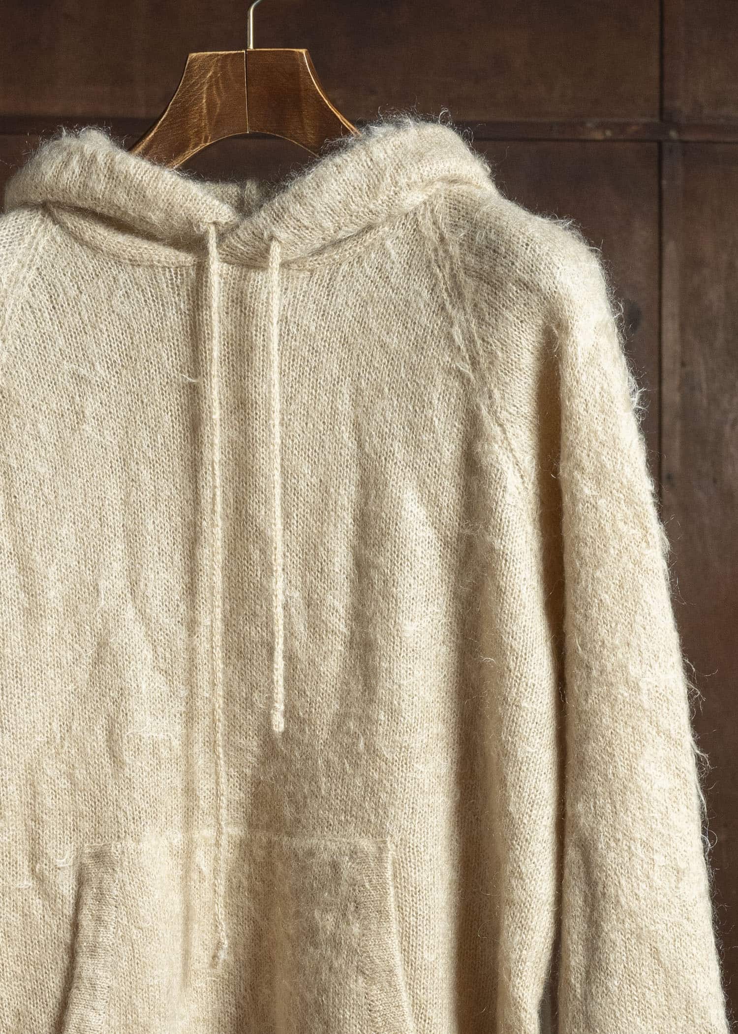 AURALEE BRUSHED SUPER KID MOHAIR KNIT P/O PARKA