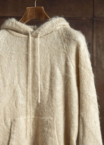 AURALEE BRUSHED SUPER KID MOHAIR KNIT P/O PARKA