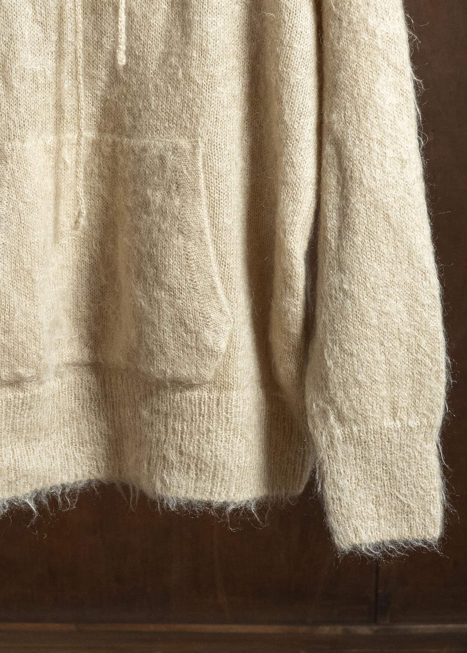 AURALEE BRUSHED SUPER KID MOHAIR KNIT P/O PARKA