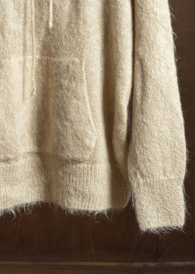 AURALEE BRUSHED SUPER KID MOHAIR KNIT P/O PARKA