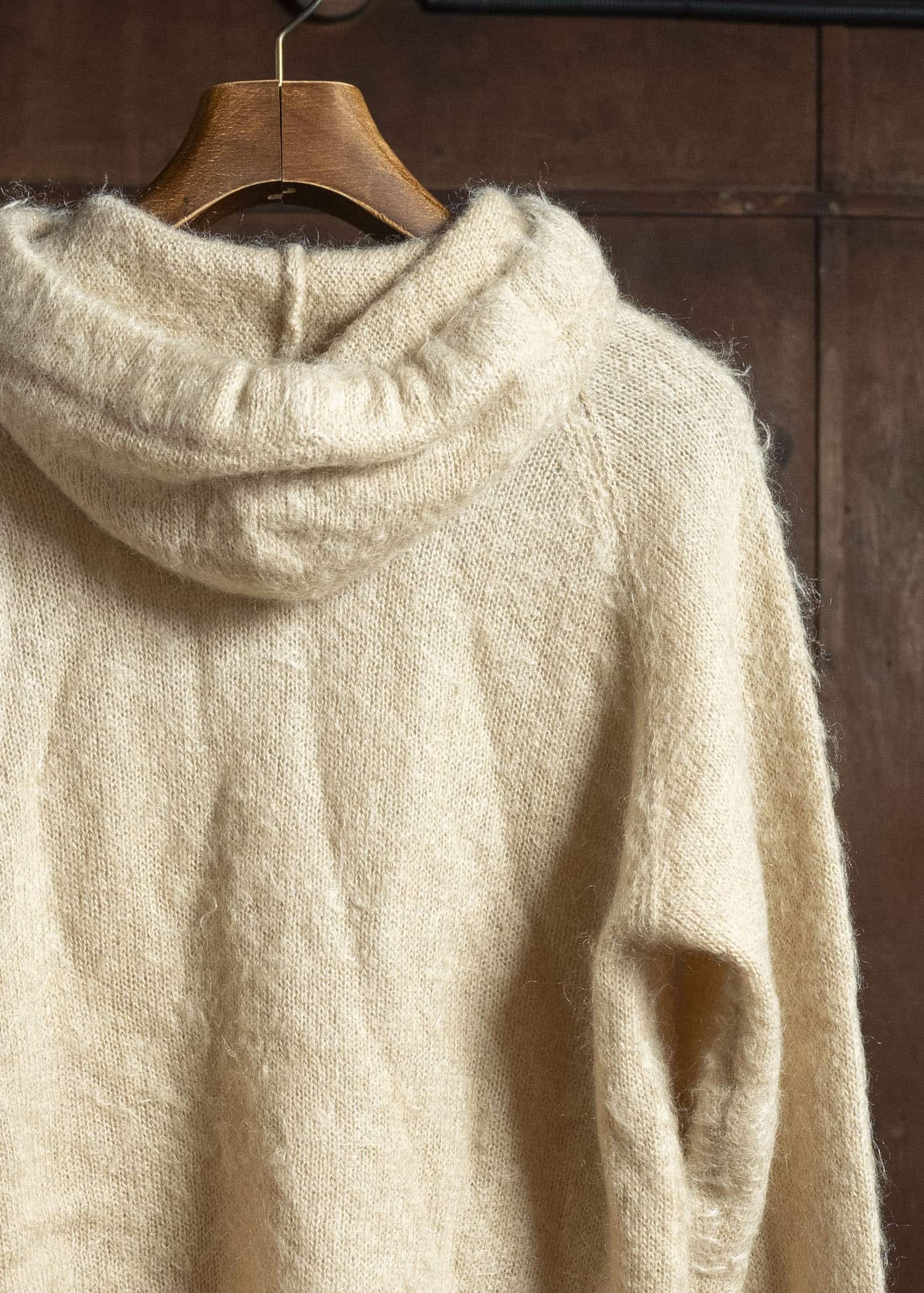 AURALEE BRUSHED SUPER KID MOHAIR KNIT P/O PARKA
