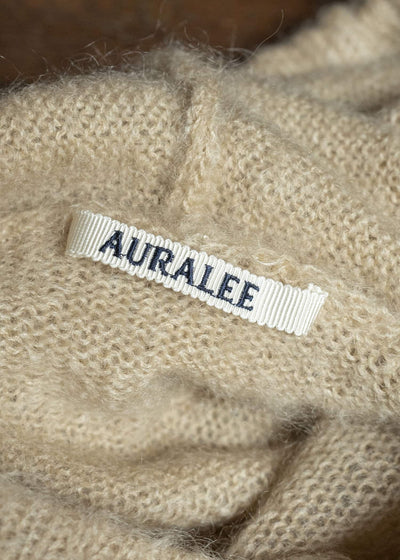 AURALEE BRUSHED SUPER KID MOHAIR KNIT P/O PARKA