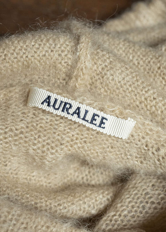 AURALEE BRUSHED SUPER KID MOHAIR KNIT P/O PARKA